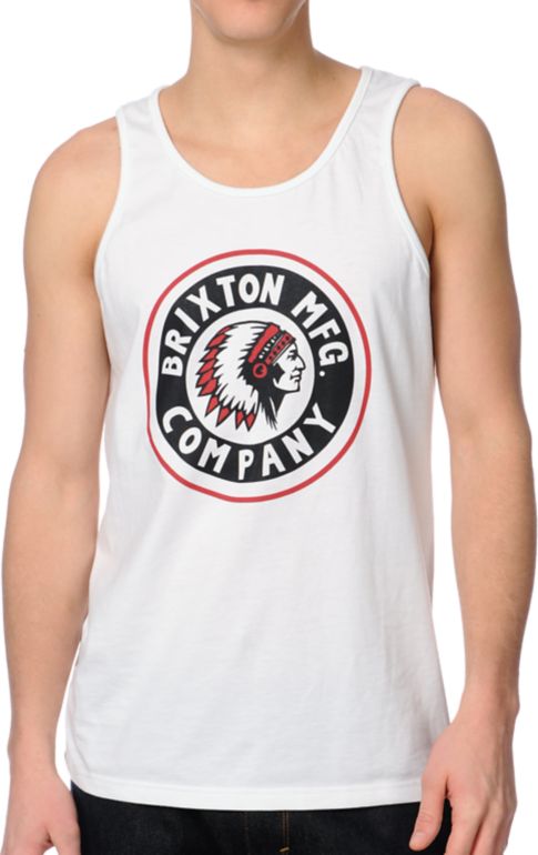 Brixton Grizzly White Tank Top