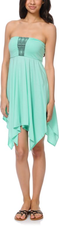 Roxy Summer Bliss Mint Strapless Dress