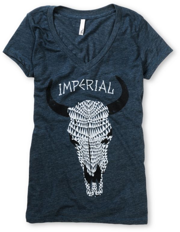 Imperial Motion Girls Desert Trip Navy V-Neck Tee Shirt