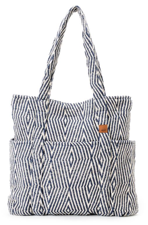 Roxy No Worries Navy Woven Tote Bag