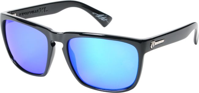 Electric Knoxville XL Black Gloss & Blue Chrome Sunglasses