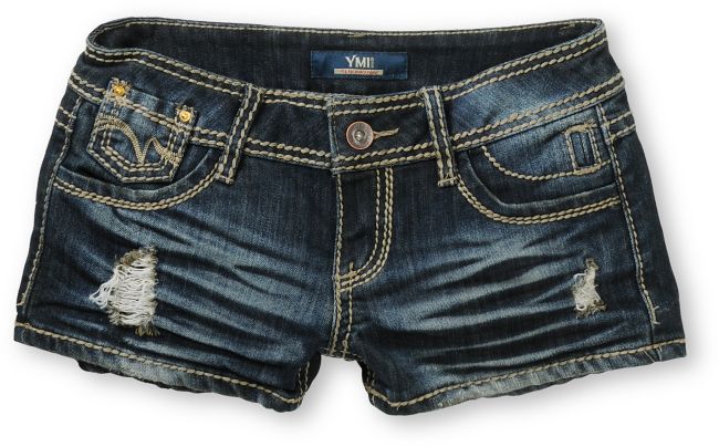 YMI Patty Dark Wash Denim Shorts