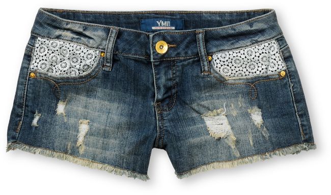 YMI Lucy Crochet Pocket Cut Off Shorts