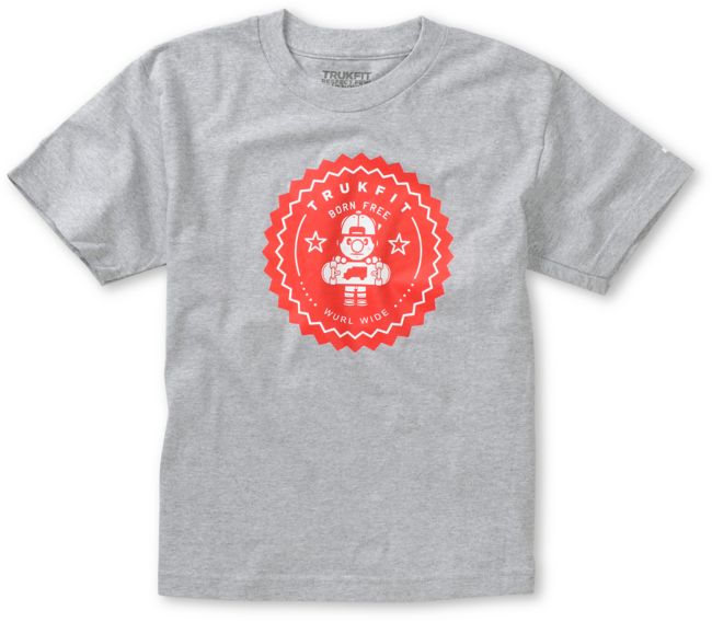Trukfit Boys Lil Tommy Seal Grey Tee Shirt