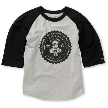 Trukfit Boys Lil Tommy Seal Grey & Black Baseball Tee Shirt