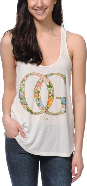 Obey OG Spring Natural White Vintage Tank Top