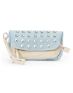 T-shirt & Jeans White & Denim Studded Wristlet