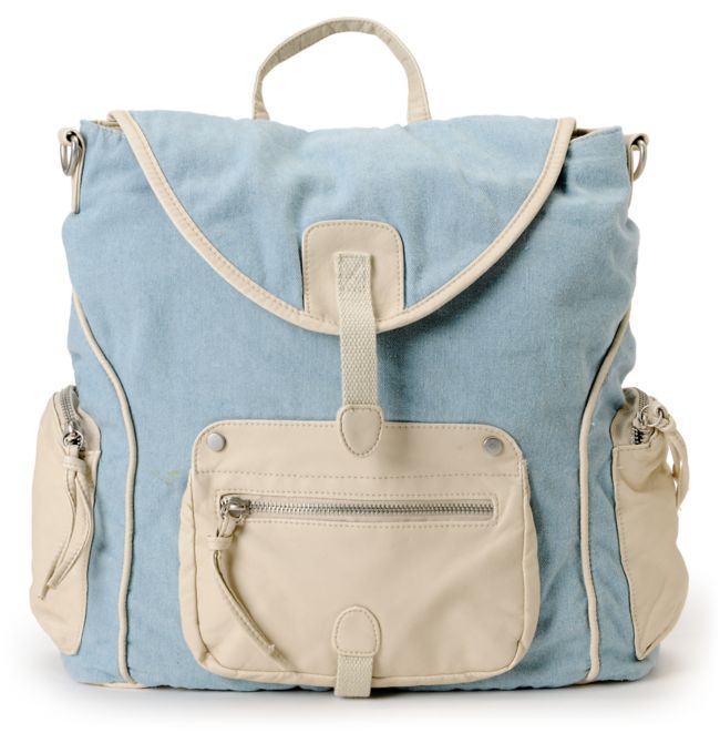 T-Shirt & Jeans Chambray & White Rucksack Backpack