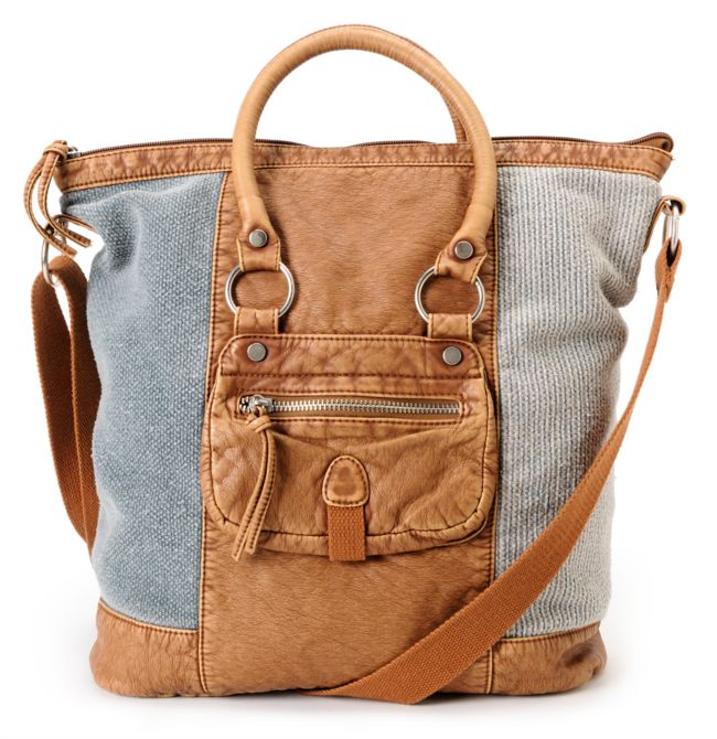 T-Shirt & Jeans Denim & Brown Tote Bag