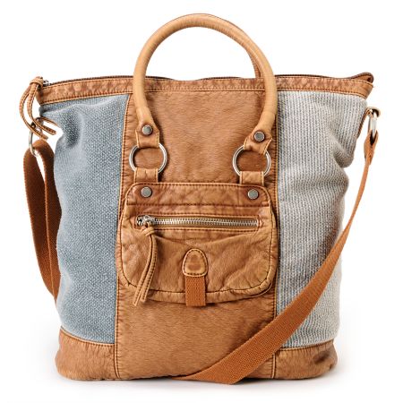 T-Shirt & Jeans Denim & Brown Tote Bag