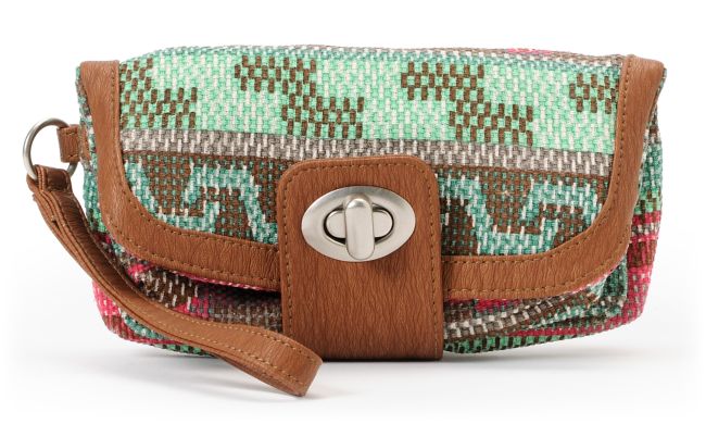 T-shirt & Jeans Turquoise Tribal Print Wristlet
