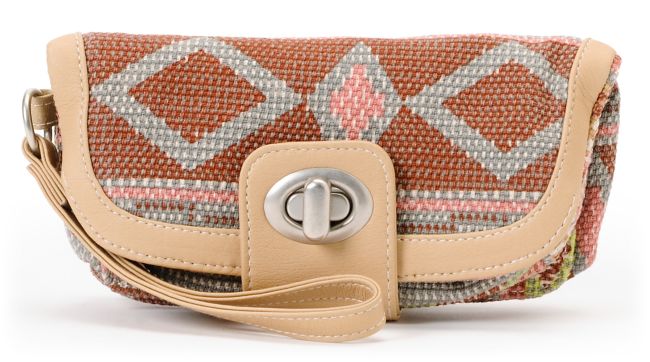 T-shirt & Jeans Yellow Tribal Print Wristlet