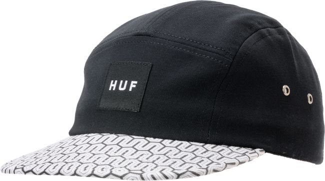 Huf Linked Up Box Logo Black 5 Panel Hat