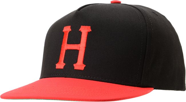 Huf Classic H Black & Red Snapback Hat