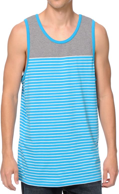 Zine Ice Cold Blue Stripe Tank Top