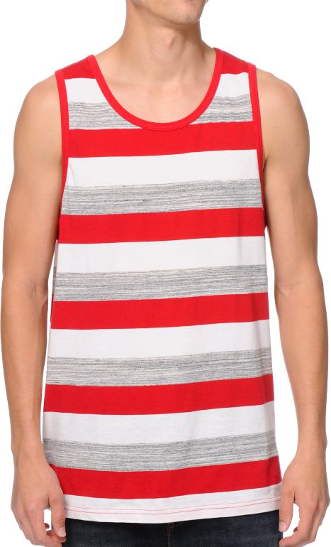 Zine Inferno Red Striped Tank Top