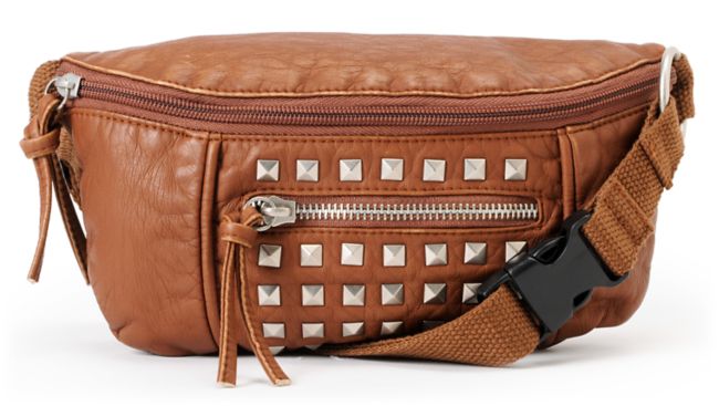 T-Shirt & Jeans Brown Studded Fanny Pack