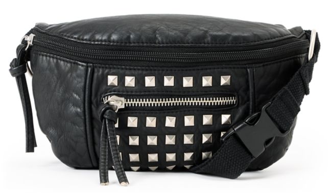 T-Shirt & Jeans Black Studded Fanny Pack