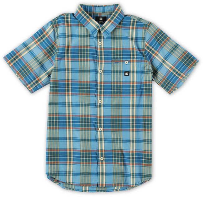 DC Boys Dignan Blue Plaid Button Up Shirt