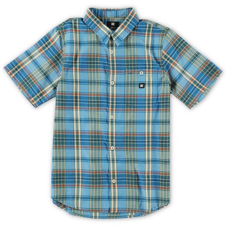 DC Boys Dignan Blue Plaid Button Up Shirt