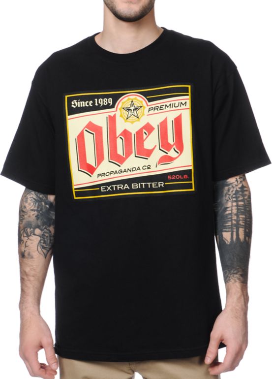 Obey Propaganda Premium Black Tee Shirt