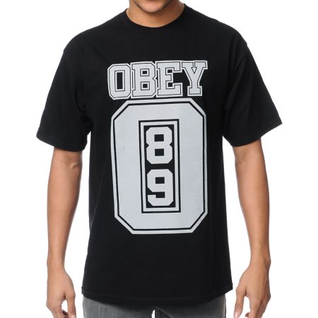 Obey Jersey Black Tee Shirt