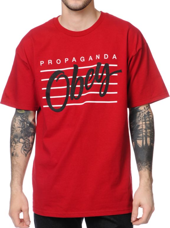 Obey Nine Nickel Red Tee Shirt