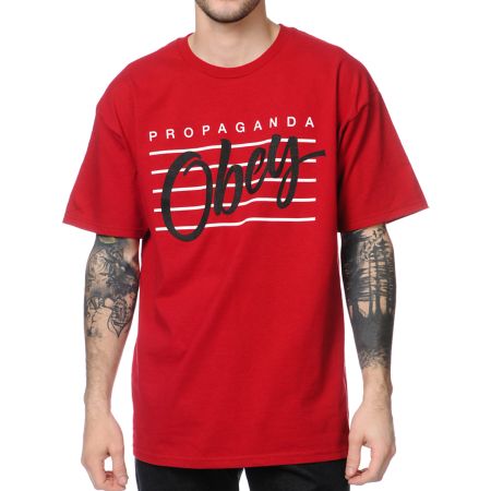 Obey Nine Nickel Red Tee Shirt