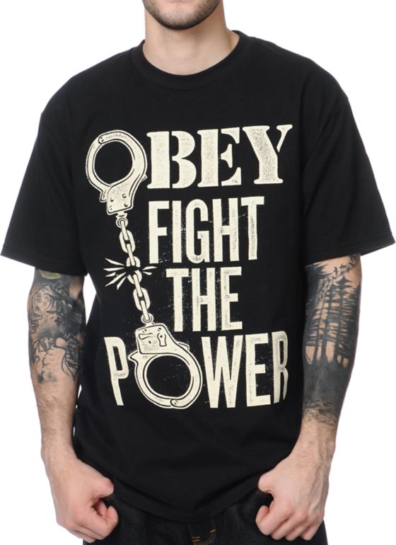 Obey Fight The Power Black Tee Shirt