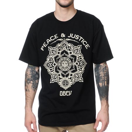 Obey Peace & Justice Black Tee Shirt