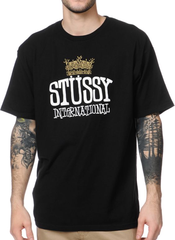 Stussy Crown Black Tee Shirt