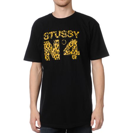 Stussy Cheetah NO. 4 Black Tee Shirt