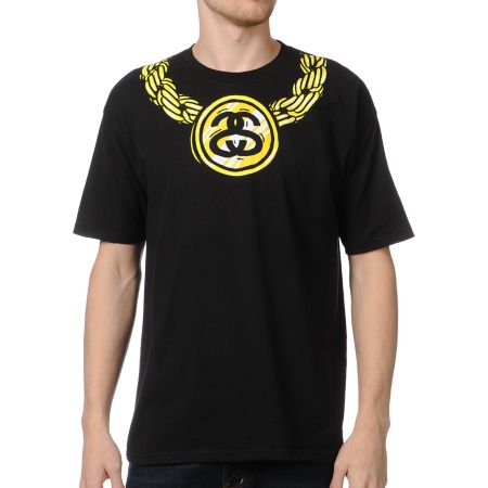 Stussy Chained Black Tee Shirt