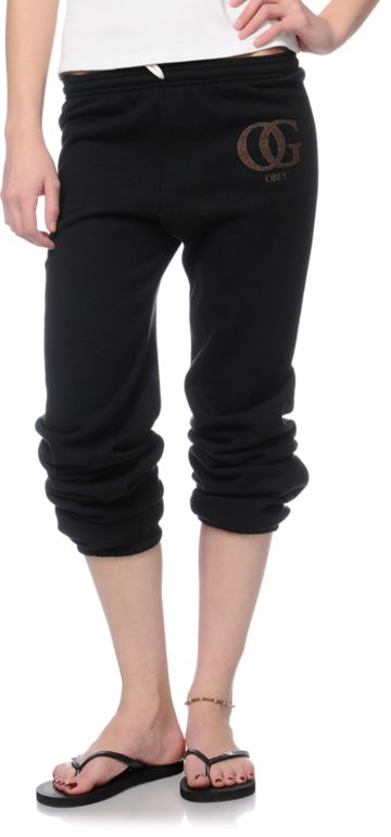 Obey OG Leopard Black Sweatpants