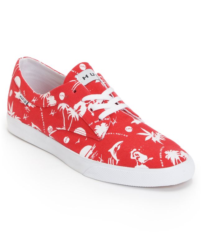 Huf Province Red Hawaii Canvas Skate Shoe