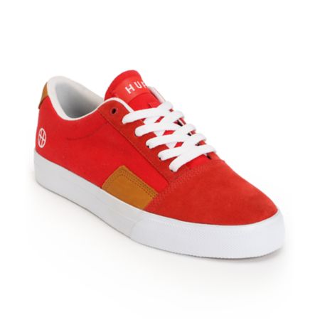 HUF Southern Red, White & Tan Leather Skate Shoe