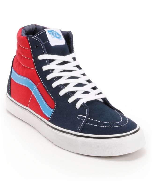 Vans Sk8 Hi Dress Blues & Chilli Pepper Skate Shoe