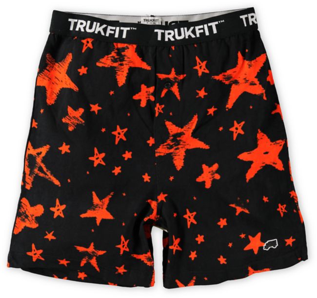 Trukfit Orange Stars Black Knit Boxers