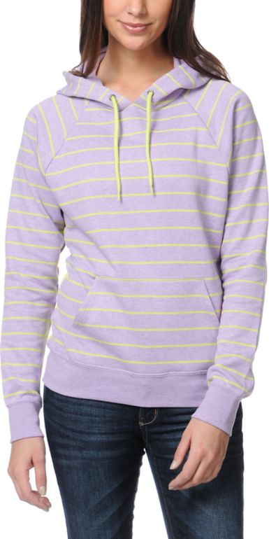 Volcom Girls Stoned With My Hoody Purple Pullover Hoodie