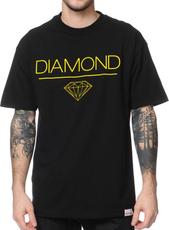 Diamond Supply White Space DMND Black Tee Shirt
