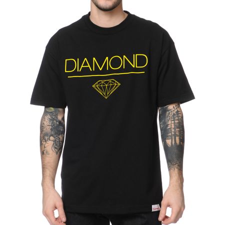 Diamond Supply White Space DMND Black Tee Shirt
