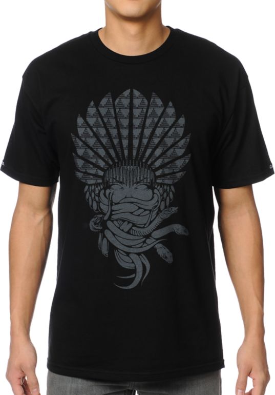 Crooks and Castles Mayan Medusa Black Tee Shirt