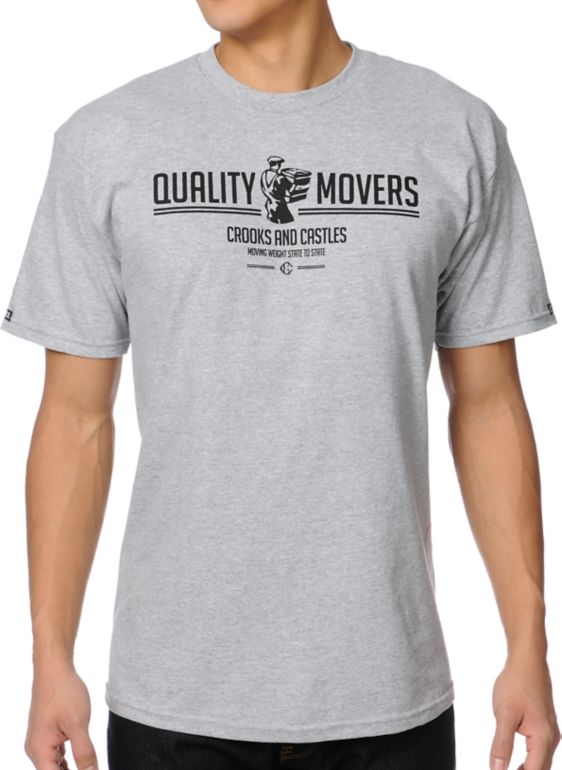 Crooks and Castles Weight Movers Grey Tee Shirt