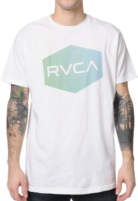 RVCA Halftone Hex ANP White Tee Shirt
