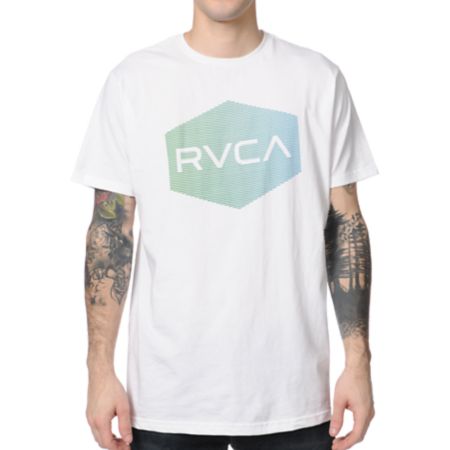 RVCA Halftone Hex ANP White Tee Shirt