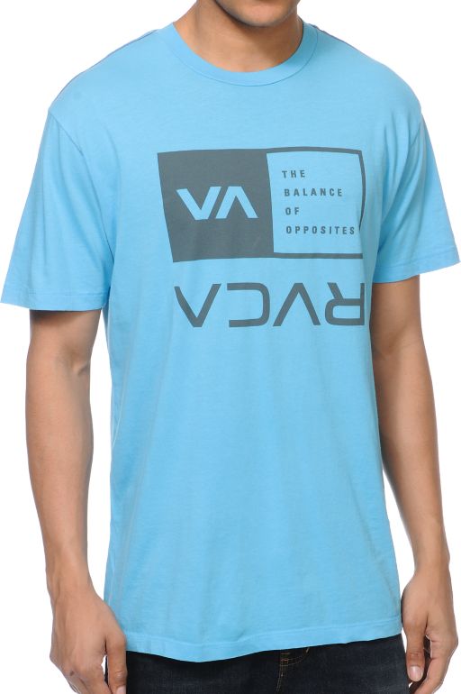RVCA Flipped Box Blue Tee Shirt