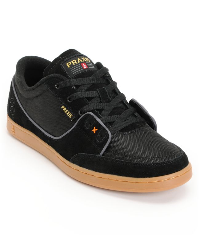 Praxis Geo Ballistic Nylon Black & Gum Skate Shoe