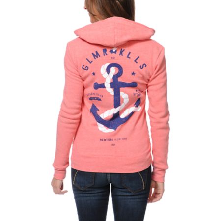 Glamour Kills The Union Coral Zip Up Hoodie