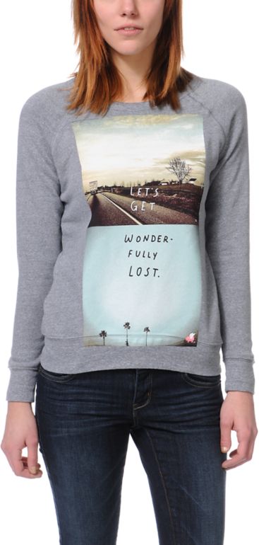 Glamour Kills Wonderfully Lost Grey Crew Neck Sweatshirt