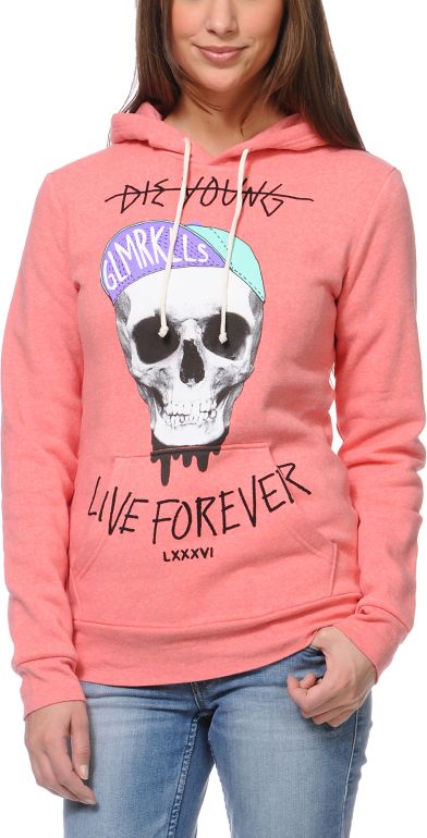 Glamour Kills Eternal Youth Coral Pullover Hoodie